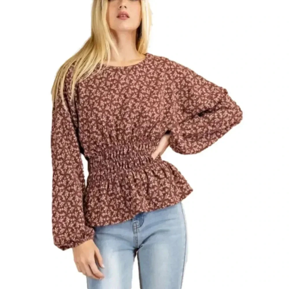 143‎ Story by Line Up Waist Smocking Top.